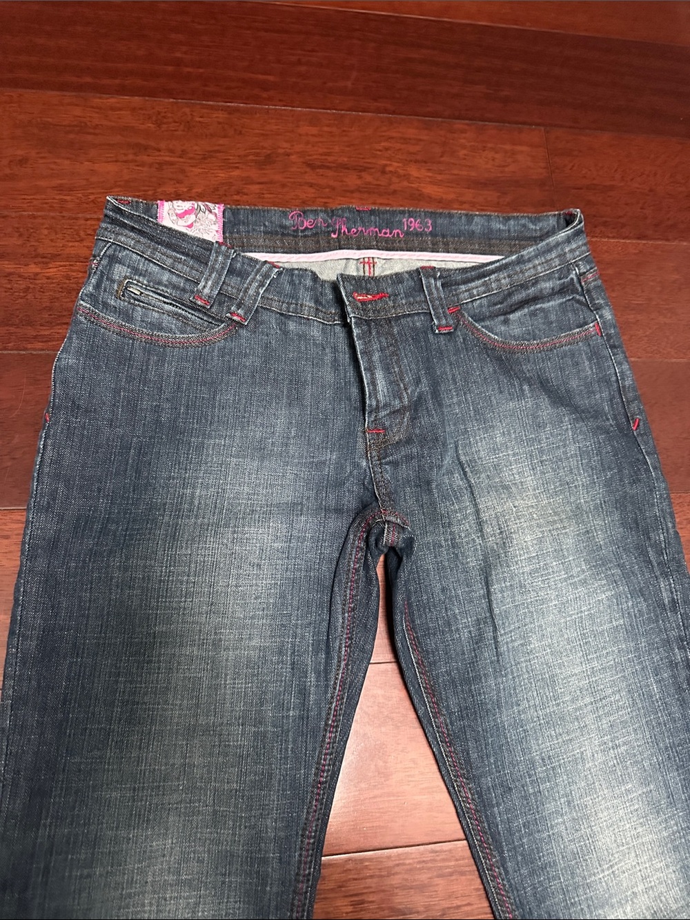 Women’s Lowrise Ben Sherman Slim Straight Dark Wash Jeans - Picture 2 of 5